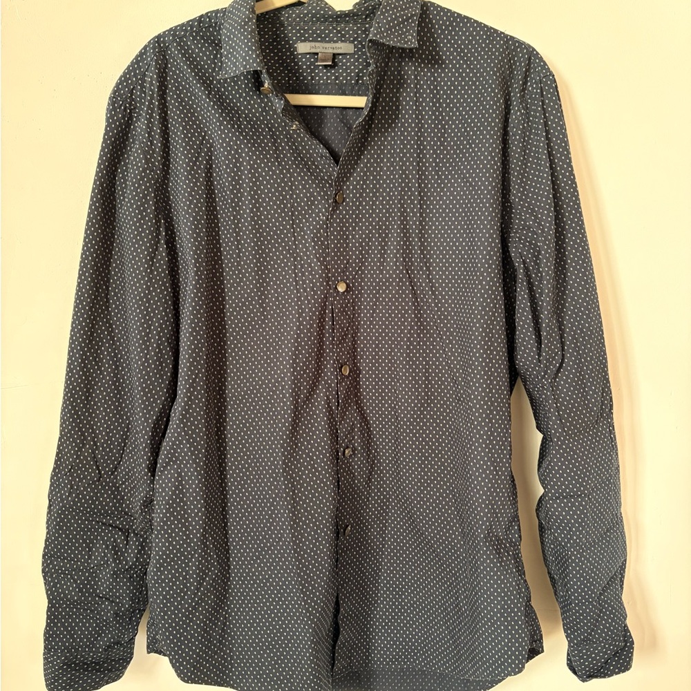 John Varvatos Blue Patterned Shirt